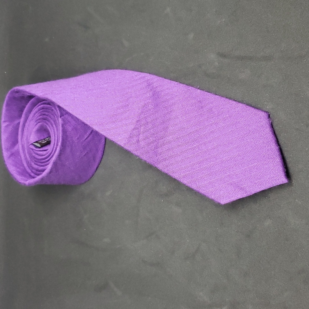 The tie bar purple wool blend tie